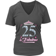 VnSupertramp Fabulous Women V-Neck Shirt Plus Size XL-4XL 25th Birthday Gift