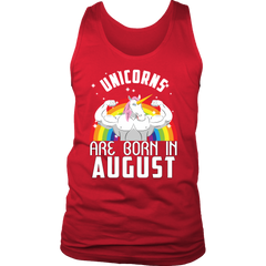 Unicorns Are Born In August Birthday Men Tank Top Shirt Plus Size Official VnSupertramp Apparel