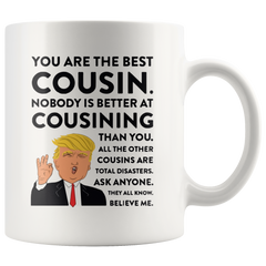 [Teelaunch] Andaz Press 11oz. Funny President Trump Coffee Mug Gift, Best Cousin, Cousining, 1-Pack, Includes Gift Box, Birthday Christmas Novelty Ideas for MAGA Republican Democrats