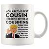 Image of [Teelaunch] Andaz Press 11oz. Funny President Trump Coffee Mug Gift, Best Cousin, Cousining, 1-Pack, Includes Gift Box, Birthday Christmas Novelty Ideas for MAGA Republican Democrats