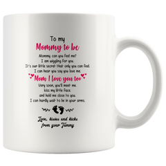 [TL] Personalized Mommy To Be Mug, Love Message From Bump, Mug Gift For Mothers Day, Pregnancy Announcement Mug, New Baby Gift, Baby Shower Gift