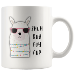 [TL] Andaz Press 11oz. Llama Alpaca Themed Funny Rude Coffee Mug Gag Gift, Colorful Boho Llama Graphic, Shuh Duh Fuh Cup, 1-Pack, Birthday Christmas