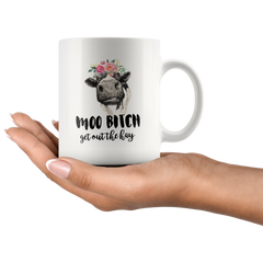 [TL] whitexzzx Coffee Mug | Moo Bitch Get Out The Hay | Funny Mug | Cute Cow Mug Sarcastic Mug | Farm Animal Mug | Cow Lover Gift