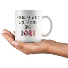 [TL] Funny 40th Birthday Giving for Women and Men 1981 Turning 40 Years Old Happy Birthday Coffee Mug Ceramic Cup 11oz