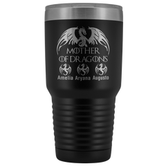 VnSupertramp Personalized Mother of Dragons 30oz Vacuum Tumbler Add Up To 10 Dragons - Custom Kids' Name On Travel Cup Gift