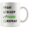 Image of [Teelaunch] Eat Sleep Trade Repeat Mug, Funny Buy Low Sell High Day Trader Coffee Cup For Forex Stock Trader, Cute Trading Gift Idea For Men WOme