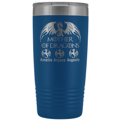 VnSupertramp Personalized Mother of Dragons 20oz Vacuum Tumbler Add Up To 10 Dragons - Custom Kids' Name On Travel Cup Gift