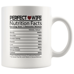 [TL] Willcallyou Gifts For Wife From Husband And Valentines Day Gifts For Her, Anniversary Wife Romantic Mugs, Funny Heart Nutritional Facts 11 Ounces White For My Valentine Dating Gifts