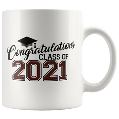 [TL] Congratulations Class of 2021 Mug-Graduation 2021 Mug, Senior 2021 Mug, Graduation Mug, Grad Gift for Men and Women, Class of 2021 Mug 11 oz White