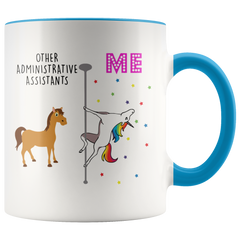 [TL] Younique Designs Administrative Assistant Mug, 11 Ounces, White, Unicorn Mug (Black Handle)