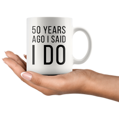 [TL] Andaz Press Funny 50th Wedding Anniversary 11oz. Couples Coffee Mug Gag Gift, 50 Years Ago I Said I Do, I Said I Do What I'm Told, 2-Pack with Gift Box for Husband Wife Parents