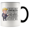 Image of [TL] YouNique Designs Engineer Coffee Mug, 11 Ounces, White, Trump Mug, Funny Engineer Gifts (Black Handle)