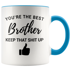 [TL] YouNique Designs Funny Brother Mug, 11 Ounces, Brother Gifts from Sister and Brother (Black Handle)