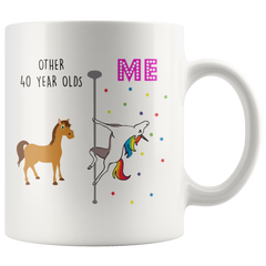 [Teelaunch] YouNique Designs 40th Birthday Mug, 11 Ounces, Funny 40th Birthday Coffee Cup For Women, Unicorn Mug