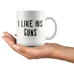 [TL] I Like His Guns, I Like Her Buns Couples Mug - Funny Couple Mug - (2) 11OZ Coffee Mug - Funny Mug Set - Mugs For boyfriend and Girlfriend and Husband and wife - By AW Fashions