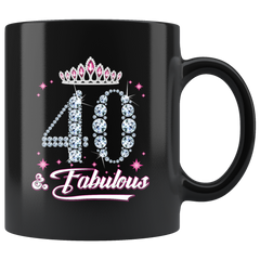 VnSupertramp 40th 50th 60th And Fabulous Personalized Black Coffee Mug 11oz