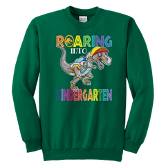 VnSupertramp Roaring Kindergarten Dinosaur Youth Sweatshirt Back to School Gift