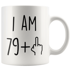 [TL] Funny 80th Birthday Gift for Women and Men - Turning 80 Years Old Happy Bday Coffee Mug - Eighty Gag Party Cup Idea for a Joke Celebration - Best Adult Birthday Presents