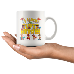 OFFICIAL VnSupertramp I Train Superheroes White Coffee Mug 11oz - Premium Ceramic Cup - VnSupertramp Apparel Accessories