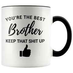 [TL] YouNique Designs Funny Brother Mug, 11 Ounces, Brother Gifts from Sister and Brother (Black Handle)