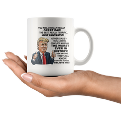 [TL] Donald Trump coffee mug for dad gifts from daughter son funny birthday fathers day papa cup novelty stuff, American president for husband from wife