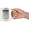 Image of [Teelaunch] Wampumtuk Boss Nutritional Facts Funny Coffee Mug 11 Ounces Inspirational and Motivational