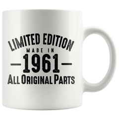 [TL] Mug 1961-60th Birthday Gifts Limited Edition Made In 1961 All Original Parts Coffee Mug-1961-0071-White 11oz