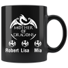 Image of VnSupertramp Mother of Dragons Black Coffee Mug 11oz - Personalized Mother's Day Gift - Game of Thrones Fans Lovers