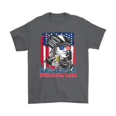 VnSupertramp 4th Of July Benjamin Franklin Graphic Funny Men T-Shirt Plus Size XL-5XL Merica Patriotic Gift - D2