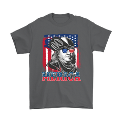 VnSupertramp 4th Of July Benjamin Franklin Graphic Funny Men T-Shirt Plus Size XL-5XL Merica Patriotic Gift - D3