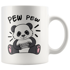 [TL] Pew Pew Gamer Panda Mug, Funny Gaming Coffee Cup For Gamer Men Women, Cute Video Game Gift Idea For Gamers And Panda Lovers