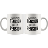 Image of [TL] Mugaholics Funny Mugs for Retired Men, Women, Coworkers Retirement Presents Goodbye Tension Hello Pension Coffee Tea Cups 11 Oz