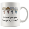 Image of [TL] carrotdnrl Golden Girls Ceramic Coffee Mug - Thank You for Being A Friend - Friendship Gift - Best Friends - Big Mug - Office Gift - Retro Tv - Quotes Mug 11 oz