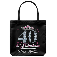 Forty Fifty Sixty and Fabulous Personalized Tote Bag| Customize Name Birthday Gift