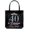 Image of Forty Fifty Sixty and Fabulous Personalized Tote Bag| Customize Name Birthday Gift