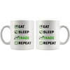 Image of [Teelaunch] Eat Sleep Trade Repeat Mug, Funny Buy Low Sell High Day Trader Coffee Cup For Forex Stock Trader, Cute Trading Gift Idea For Men WOme