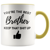 Image of [TL] YouNique Designs Funny Brother Mug, 11 Ounces, Brother Gifts from Sister and Brother (Black Handle)