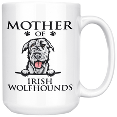 [TL] Mother Of Irish Wolfhounds Mug, Dog Mom, Paw Pet Lover, Gift For Women, Mother's Day, Birthday Gifts, Dogs Lovers Gifts For Mom From Daughter Son 15oz Ceramic Coffee Mug