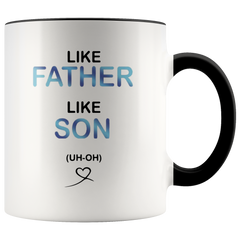 [TL] Funny Coffee Mugs Like Father Like Son uh-oh Father's Day Gift Present For Son Novelty Humour Joke Birthday Christmas Cups Family Mug 11 oz Ceramic Coffee Mug Tea cup