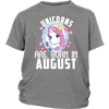 Image of Unicorns Are Born In August Birthday Girl Youth Shirt Official VnSupertramp Apparel