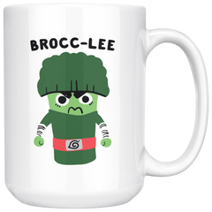 [Teelaunch] Brocc-Lee - Rock Lee White 15 Ounce Ceramic Coffee Mug