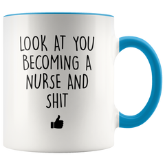 [TL] YouNique Designs Nursing School Coffee Mug, 11 Ounces, Nursing Graduation Gifts for Him and Her, Registered Nurse Graduation Gifts, Soon to Be Nurse Gifts for Women (Black Handle)