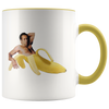 Image of [TEELAUNCH] Nicolas Cage Banana Meme - Funny Nicolas Cage - Accent Mug Mug Personalized White Ceramic Cup 11oz Celebrate, Microwaveable & Top Shelf Dishwasher Safe- BPA-Free.