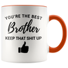 Image of [TL] YouNique Designs Funny Brother Mug, 11 Ounces, Brother Gifts from Sister and Brother (Black Handle)