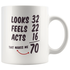 [TL] Christmas Gifts Funny 1948 70th Birthday Gifts Ideas Coffee Mug Tea cup for Men and Women Best Novelty Ceramic Coffee Mugs Anniversary unique gifts 70 Year Old Presents for Mom, Dad. 11Oz