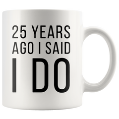 [TL] Andaz Press Funny 25th Wedding Anniversary 11oz. Couples Coffee Mug Gag Gift, 25 Years Ago I Said I Do, I Said I Do What I'm Told, 2-Pack with Gift Box for Husband Wife Parents