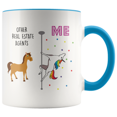 [TL] YouNique Designs Real Estate Agent Coffee Mug, 11 Ounces, White, Unicorn Mug (Black Handle)