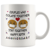 Image of [TL] 50th Quarantine Anniversary 2021 for Couple Parents Men | Pandemic Gift for 50 Years Marriage Party | Married 1971 | 11oz White Coffee Mug D219-50