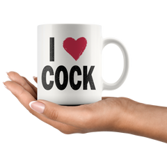 [TL] Funny I Love Cock Rude Funny Mug Heart Dick Penis Sex Gift Present Idea Birthday Anniversary Secret Santa Coffee cup work family office interesting boss employee tea cup gift friend man woman 11oz