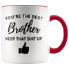 Image of [TL] YouNique Designs Funny Brother Mug, 11 Ounces, Brother Gifts from Sister and Brother (Black Handle)